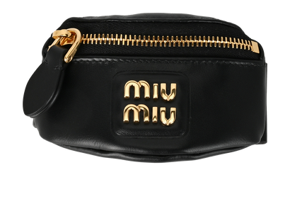 Miu Miu Wristlet Pouch, &pound;295, Accessories, Black, Leather, Front view